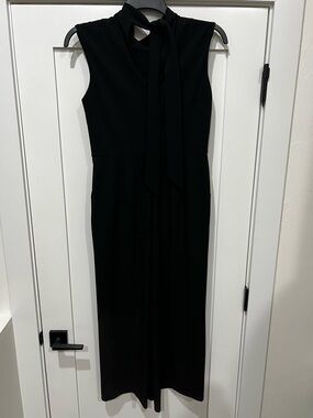 Calvin Klein Black Sleeveless Tie-Neck Maxi Dress